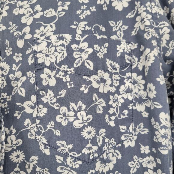 Boden Long Sleeve Button Down Blue Floral Shirt Men's Size Large Tropical - Picture 2 of 9